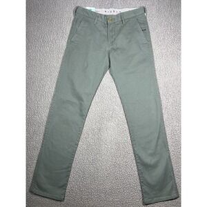 Vissla Pants Mens 30 Green Stretch Chino Slim Fit Surf Skate Casual Minimalist